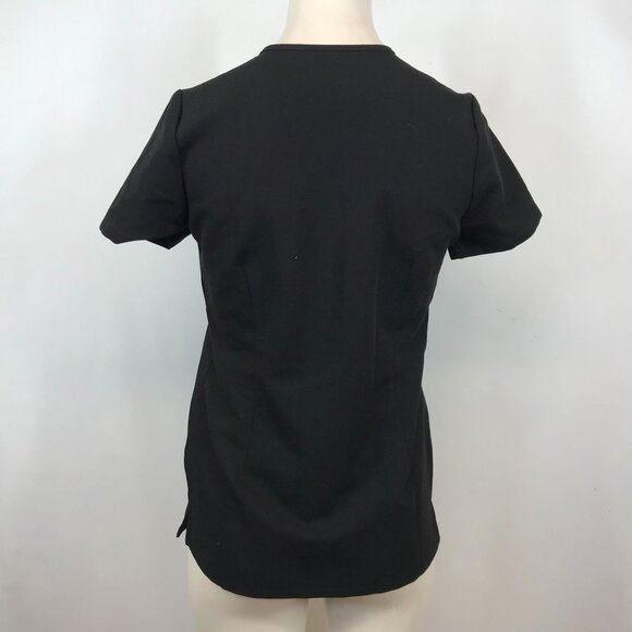 FIGS -WOMEN'S XXS - BLACK SHORT SLEEVE V NECK TECHNICAL UNIFORM TOP - Picture 5 of 8